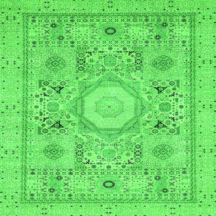 Square Abstract Green Modern Rug, abs2351grn
