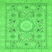 Square Abstract Green Modern Rug, abs2351grn