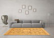 Machine Washable Abstract Orange Modern Area Rugs in a Living Room, wshabs2351org