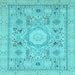 Square Abstract Light Blue Modern Rug, abs2351lblu