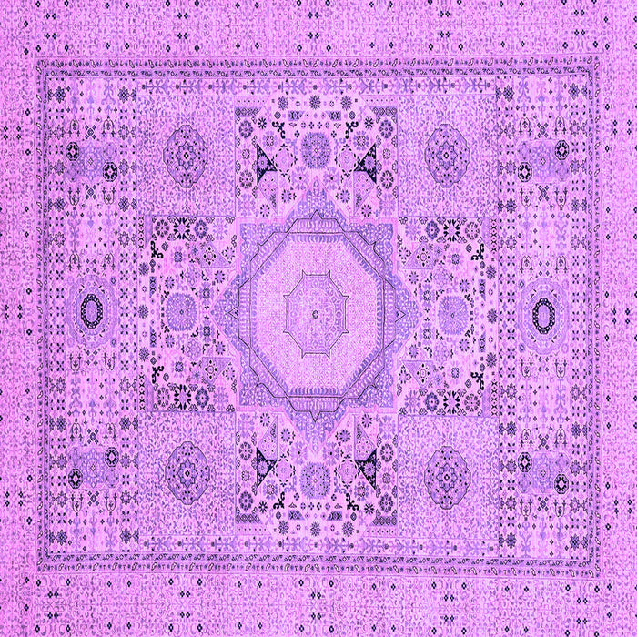 Square Machine Washable Abstract Purple Modern Area Rugs, wshabs2351pur