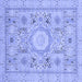 Square Abstract Blue Modern Rug, abs2351blu