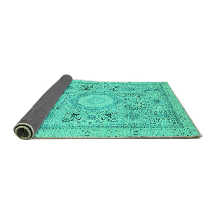 Sideview of Abstract Turquoise Modern Rug, abs2351turq