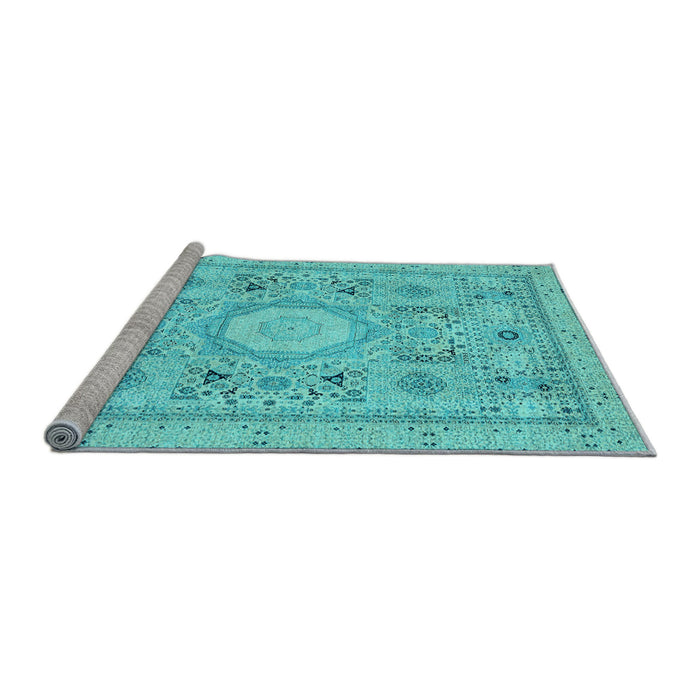 Sideview of Machine Washable Abstract Light Blue Modern Rug, wshabs2351lblu
