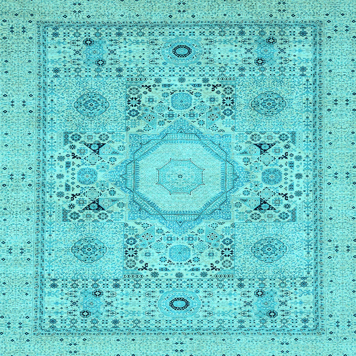Square Machine Washable Abstract Light Blue Modern Rug, wshabs2351lblu