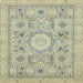 Square Abstract Brown Gold Modern Rug, abs2351