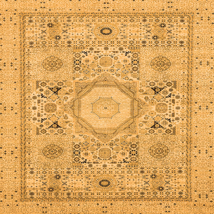 Square Machine Washable Abstract Orange Modern Area Rugs, wshabs2351org