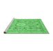 Sideview of Machine Washable Abstract Emerald Green Modern Area Rugs, wshabs2351emgrn