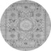 Round Abstract Gray Modern Rug, abs2351gry