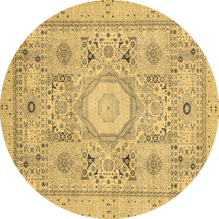 Round Machine Washable Abstract Brown Modern Rug, wshabs2351brn
