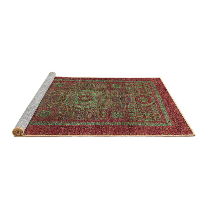 Sideview of Machine Washable Abstract Brown Rug, wshabs2352