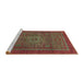 Sideview of Machine Washable Abstract Brown Rug, wshabs2352