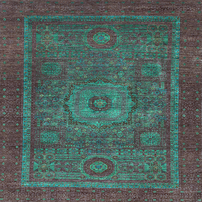 Square Machine Washable Abstract Light Blue Modern Rug, wshabs2352lblu