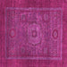 Square Machine Washable Abstract Pink Modern Rug, wshabs2352pnk