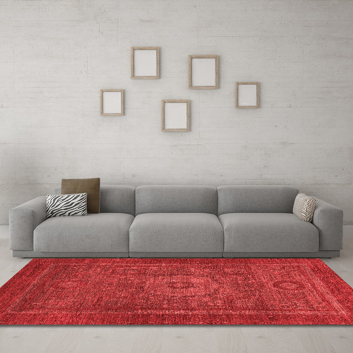 Modern Red Washable Rugs