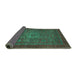 Sideview of Abstract Turquoise Modern Rug, abs2352turq