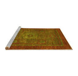 Sideview of Machine Washable Abstract Yellow Modern Rug, wshabs2352yw