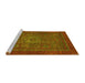 Sideview of Machine Washable Abstract Yellow Modern Rug, wshabs2352yw