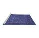 Sideview of Machine Washable Abstract Blue Modern Rug, wshabs2352blu