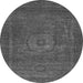 Round Abstract Gray Modern Rug, abs2352gry