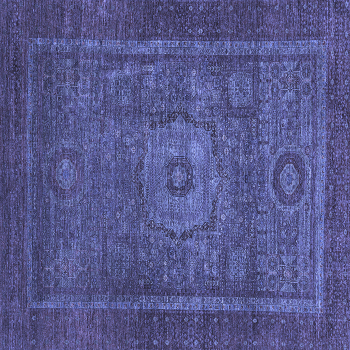 Square Abstract Blue Modern Rug, abs2352blu