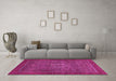 Machine Washable Abstract Pink Modern Rug in a Living Room, wshabs2352pnk