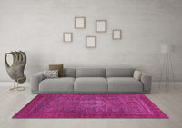 Machine Washable Abstract Pink Modern Rug, wshabs2352pnk