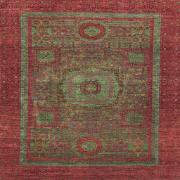Square Machine Washable Abstract Brown Rug, wshabs2352