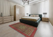 Abstract Brown Modern Rug in a Bedroom, abs2352