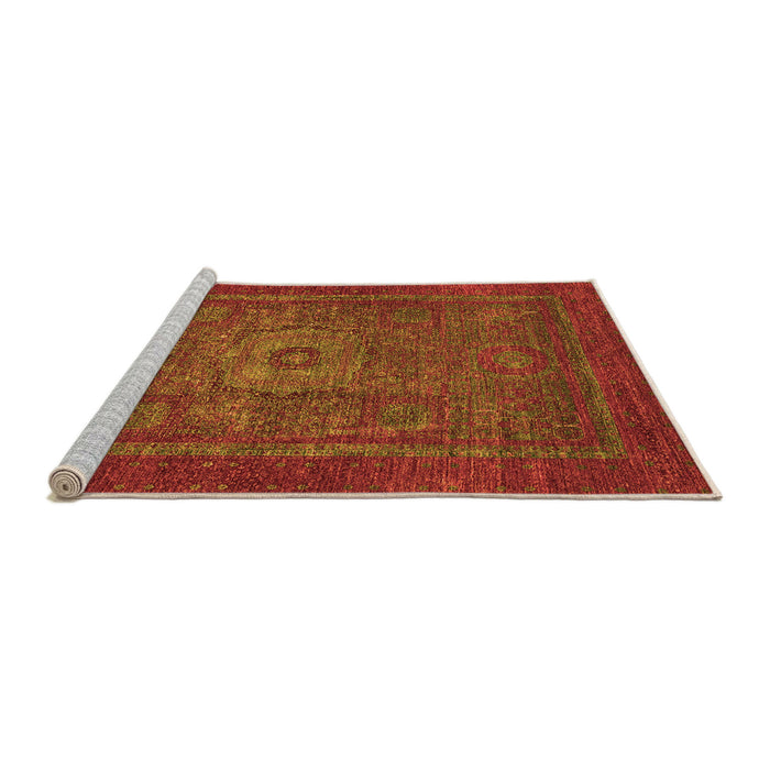 Sideview of Machine Washable Abstract Orange Modern Area Rugs, wshabs2352org