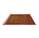 Sideview of Machine Washable Abstract Orange Modern Area Rugs, wshabs2352org