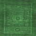 Square Abstract Emerald Green Modern Rug, abs2352emgrn