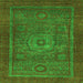 Square Machine Washable Abstract Green Modern Area Rugs, wshabs2352grn