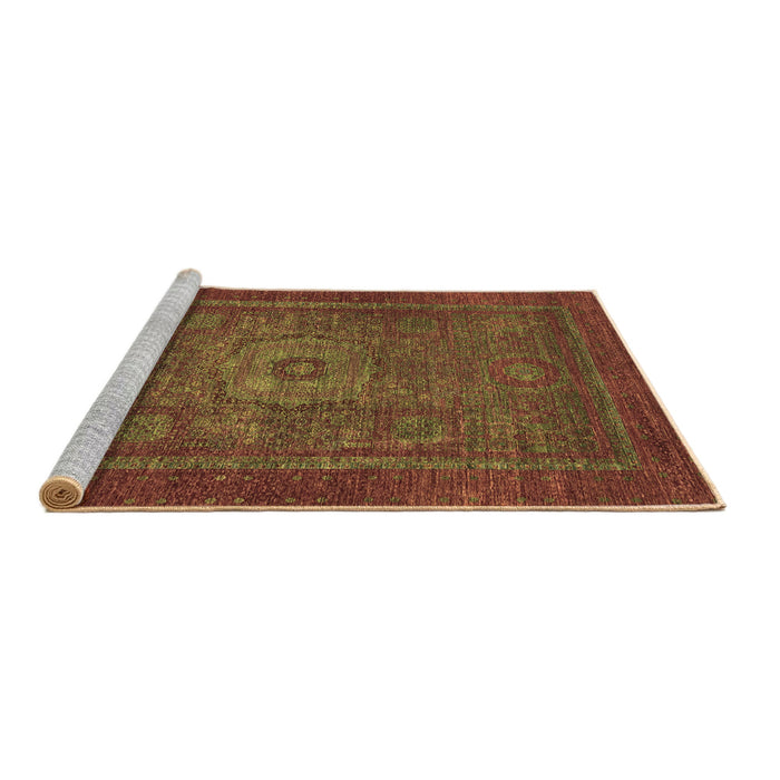 Sideview of Machine Washable Abstract Brown Modern Rug, wshabs2352brn