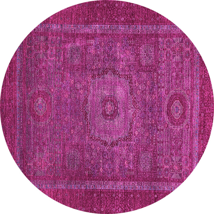 Round Machine Washable Abstract Pink Modern Rug, wshabs2352pnk