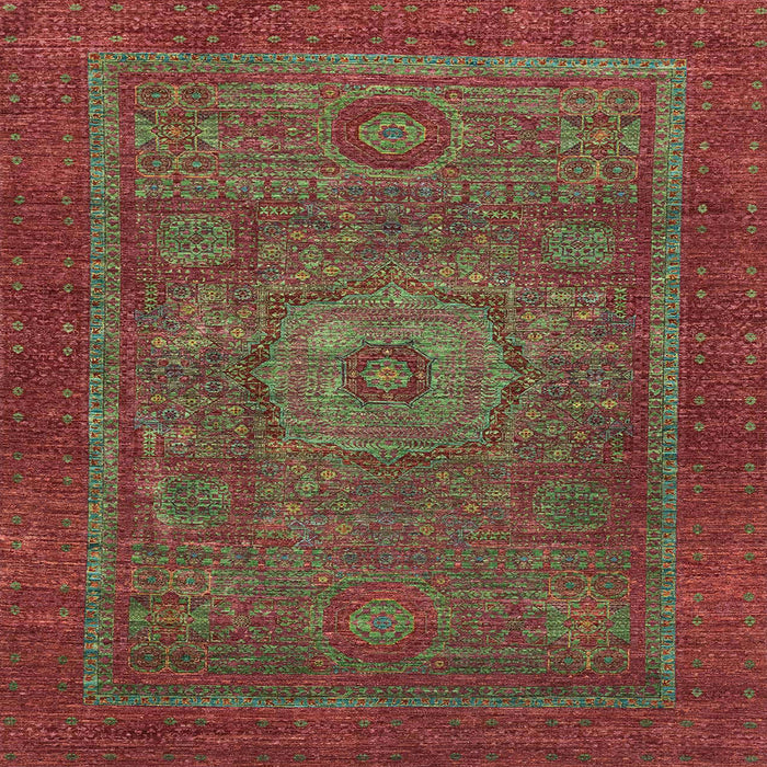Square Abstract Brown Modern Rug, abs2352