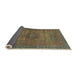 Sideview of Abstract Khaki Green Modern Rug, abs2353