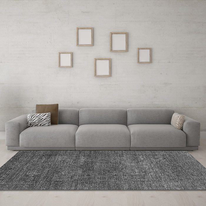Machine Washable Abstract Gray Modern Rug in a Living Room,, wshabs2353gry
