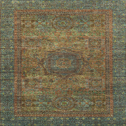 Square Abstract Khaki Green Modern Rug, abs2353