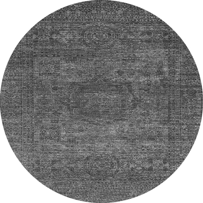 Round Abstract Gray Modern Rug, abs2353gry
