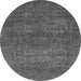 Round Abstract Gray Modern Rug, abs2353gry