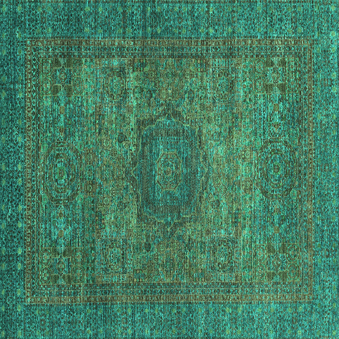 Square Abstract Turquoise Modern Rug, abs2353turq
