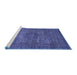 Sideview of Machine Washable Abstract Blue Modern Rug, wshabs2353blu