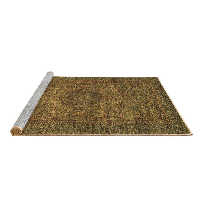 Sideview of Machine Washable Abstract Brown Modern Rug, wshabs2353brn