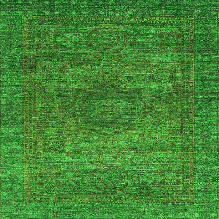 Square Abstract Green Modern Rug, abs2353grn