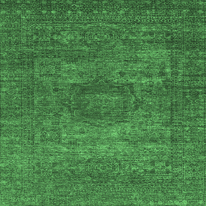 Square Abstract Emerald Green Modern Rug, abs2353emgrn