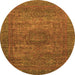 Round Abstract Orange Modern Rug, abs2353org