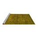 Sideview of Machine Washable Abstract Yellow Modern Rug, wshabs2353yw