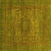 Square Abstract Yellow Modern Rug, abs2353yw