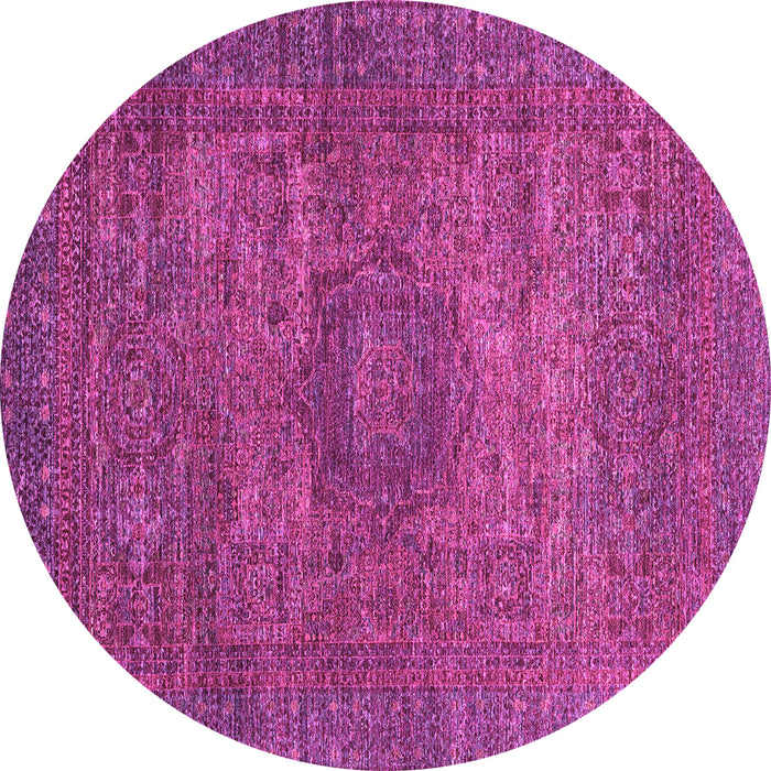 Round Abstract Pink Modern Rug, abs2353pnk